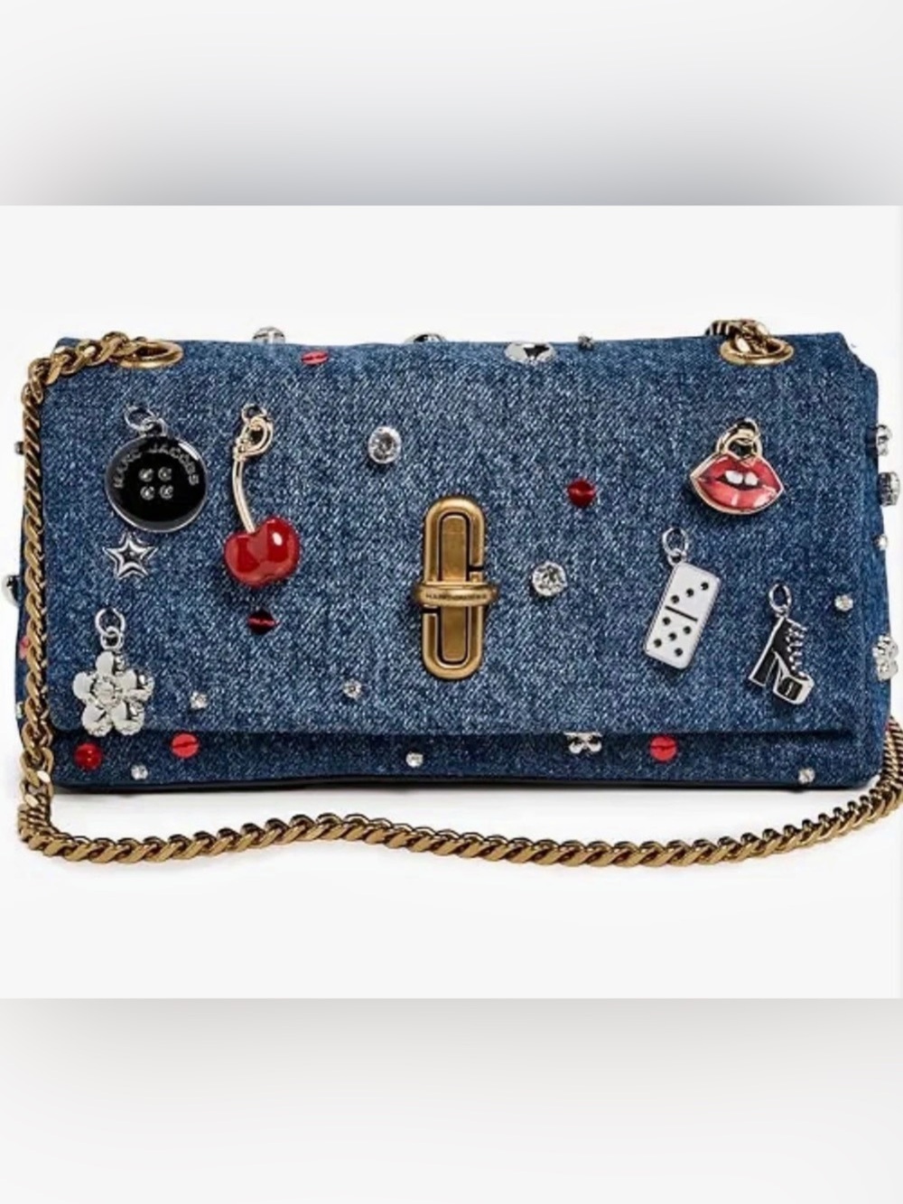 Marc Jacobs Women's The Trinket Charm Denim Dual Chain Mini Bag